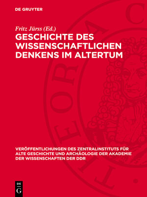 cover image of Geschichte des wissenschaftlichen Denkens im Altertum